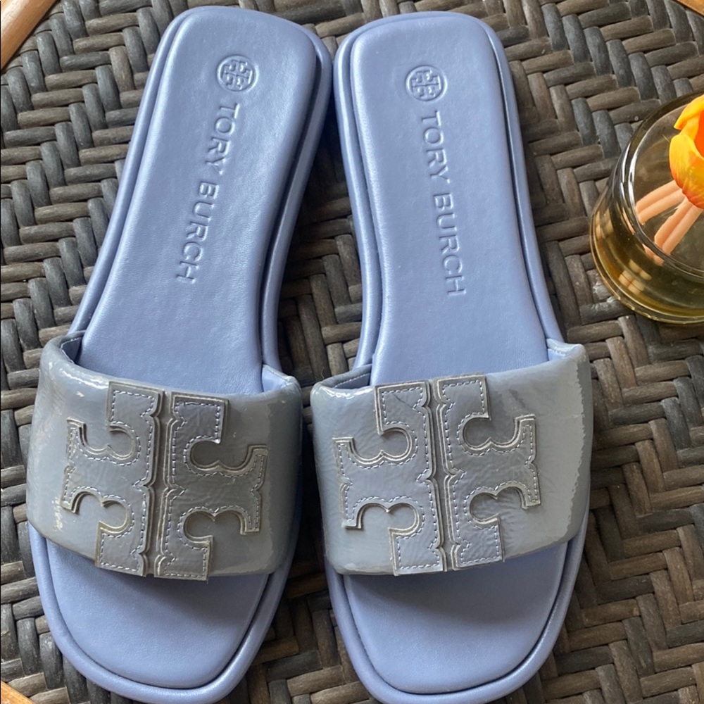 Tory Burch Gray Slide Sandals